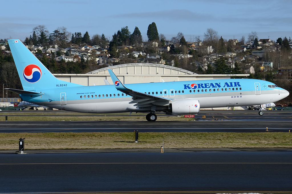 Puget Sound Boeing Test Flights HL8242 B7378Q8 Korean Air Delivered