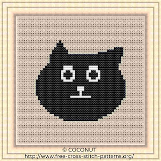 black cat cross stitch patter for free