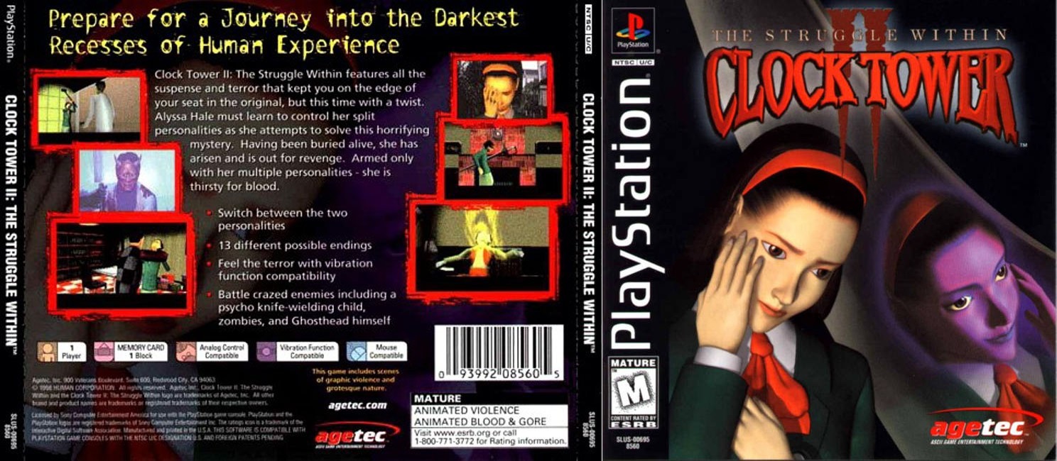 Clock Tower 1 e 2 PSX (CT1 & 2PS1 ) ISO ♥ Príncipe de Vidro ♥