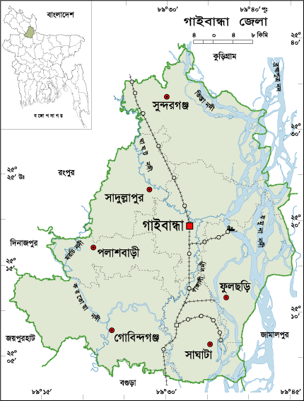 Gaibandha Sadar Upazila Map Bangladesh Map All: Gaibandha Map