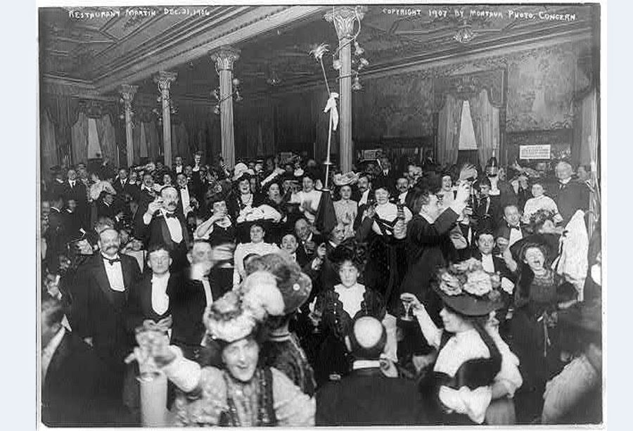 Celebración Fin de año 1907 Restaurante Nueva York