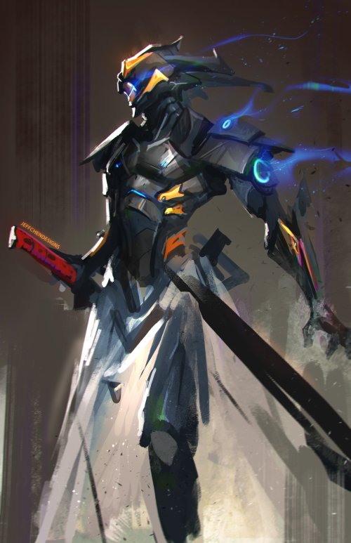 Cavaleiros e guerreiros medievais e futuristas nas ilustrações de Jeff Chen Jeff Chen artstation deviantart arte ilustrações fantasia ficção games cavaleiros guerreiros medievais futuristas