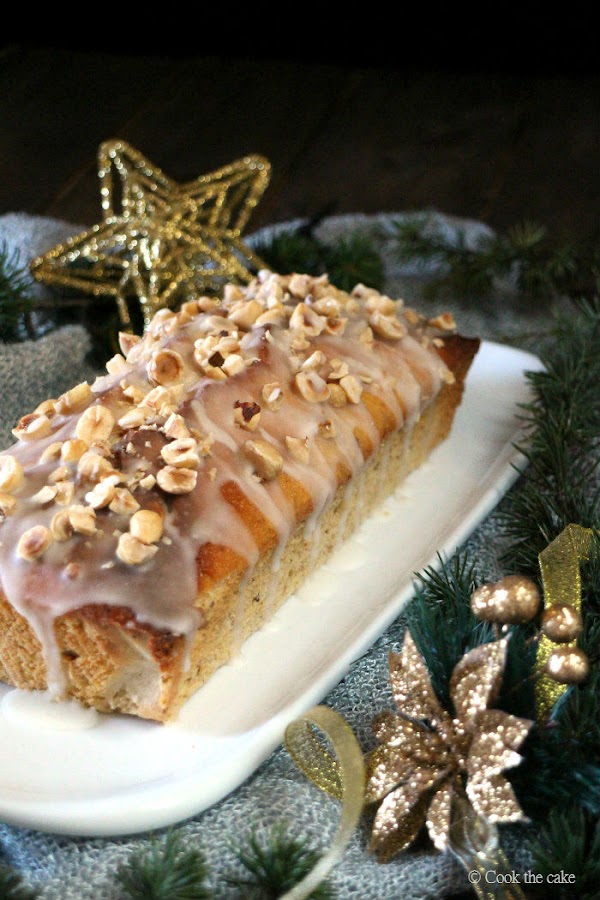 bizcocho navidad, avellanas y limon
