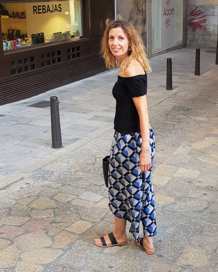 Falda larga estampada