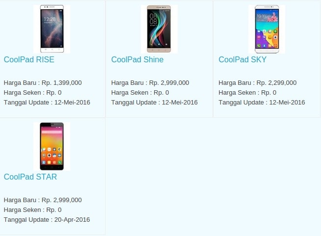 Daftar Harga Hp Terbaru Coolpad Juni 2016 Daftar Harga Hp Terbaru Coolpad Juni 2016