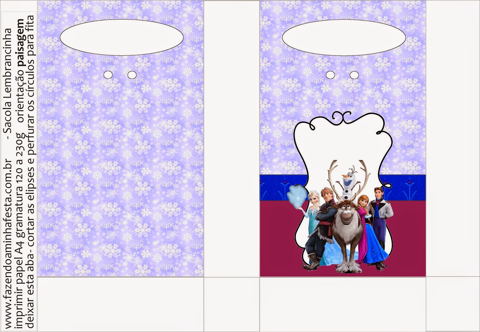 Cute Frozen Party: Free Printable Boxes. Frozen Free Printable Party Favors Bag.