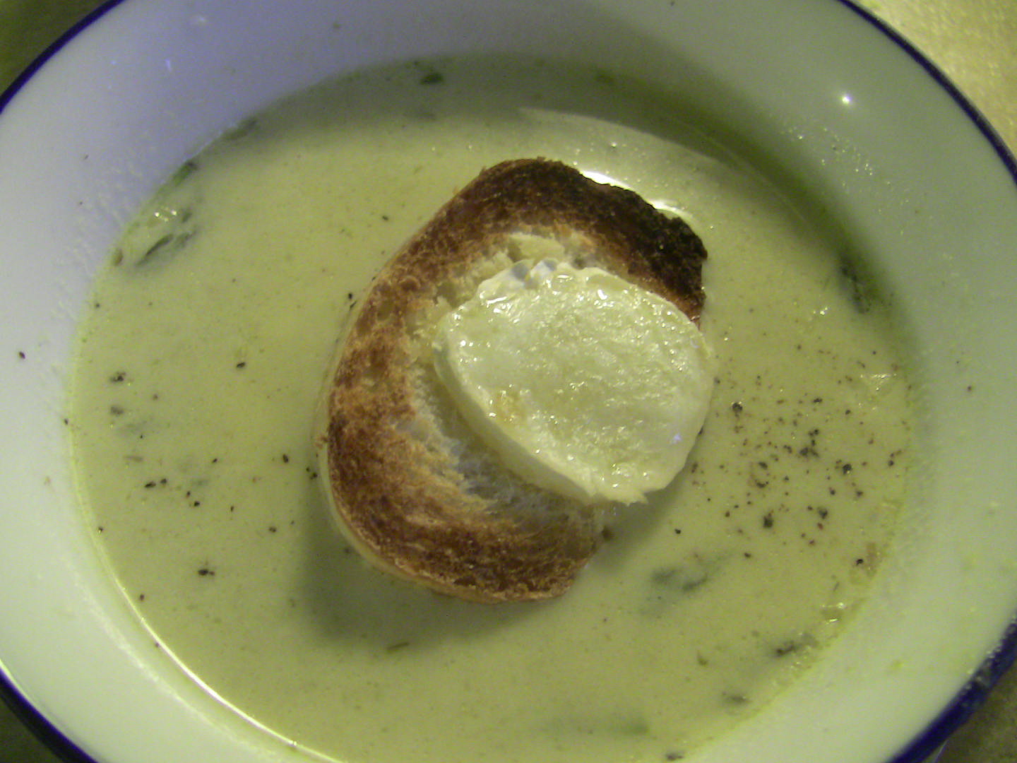 Nana's Fabulous Life Grilled Asparagus Soup with Brie Toast
