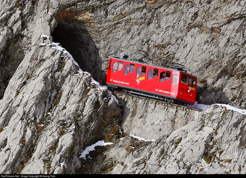 The World's Steepest Cogwheel Railway at Mount Pilatus The World's Steepest Cogwheel Railway at Mount Pilatus
