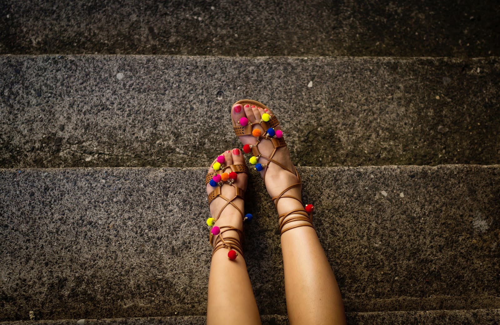 Dolce and Gabbana inspired pom pom sandals