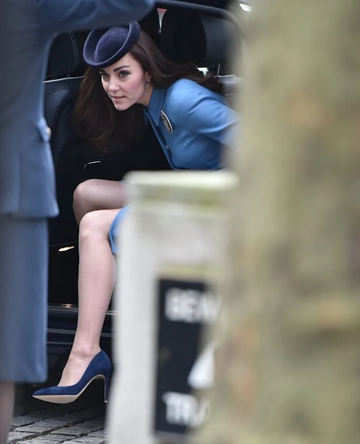 Catherine, Duchess of Cambridge, Honorary Air Commandant attended a church service to celebrate 75th anniversary of the RAF Air Cadets at St Clement Danes Church