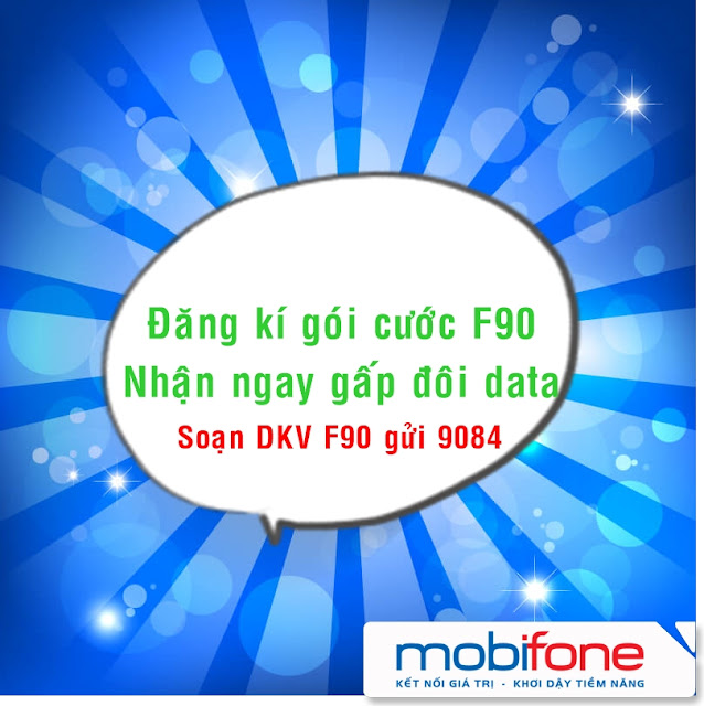 Khuyến mãi khủng đăng ký F90 Mobifone nhận Gấp Đôi Data đến hết 12/2017
