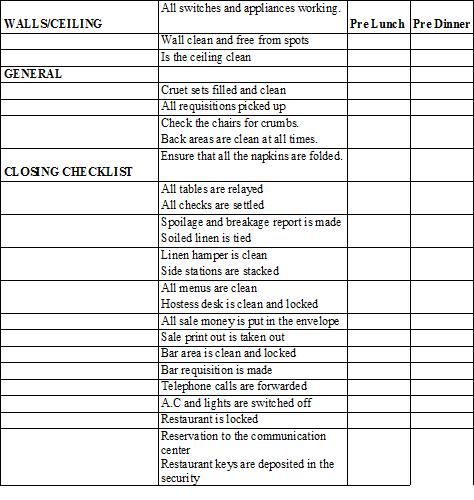 Restaurant Kitchen Cleaning Checklist Restaurant Kitchen Cleaning Checklist