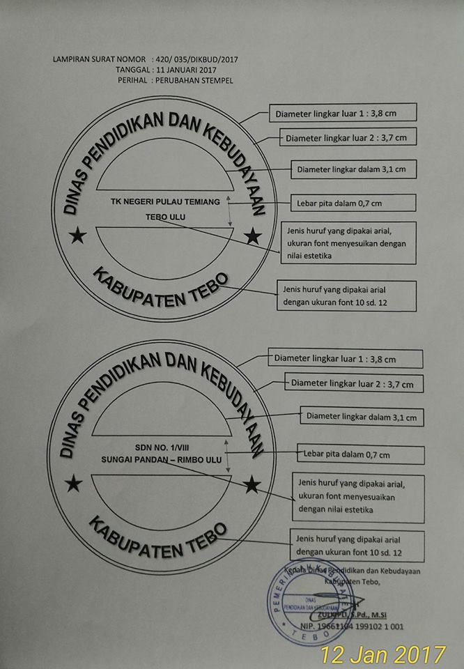 Contoh Desain Dan Ukuran Stempel Baru Untuk Sekolah Dan Uptd Dikbud Kab Tebo Dinas Dikbud Kabupaten Tebo