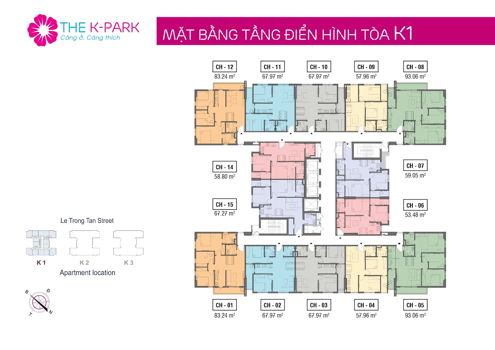 Mặt bằng tầng điển hình The K Park Văn Phú Hà Đông mặt bằng chung cư The K Park Văn Phú