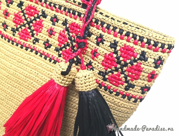 Летняя сумка крючком из полиэтиленовой пряжи (7)