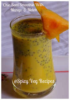 Mango recipes, melon recipes, chia seeds recipes,date recipes,chia seed smoothie with mango and melon,beverages and drinks, veg, fusion, smoothies, Summer Recipes, 15 Minutes Recipes, Quick Recipes, veg recipes,