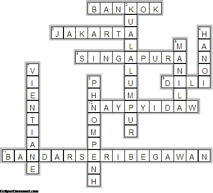 Teka Teki Silang Tentang Ibu Kota Asia Tenggara Edukasi Islami