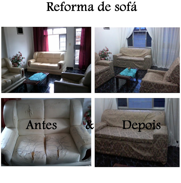 Renata Costa Ateliê Reforma de sofá Antes e depois