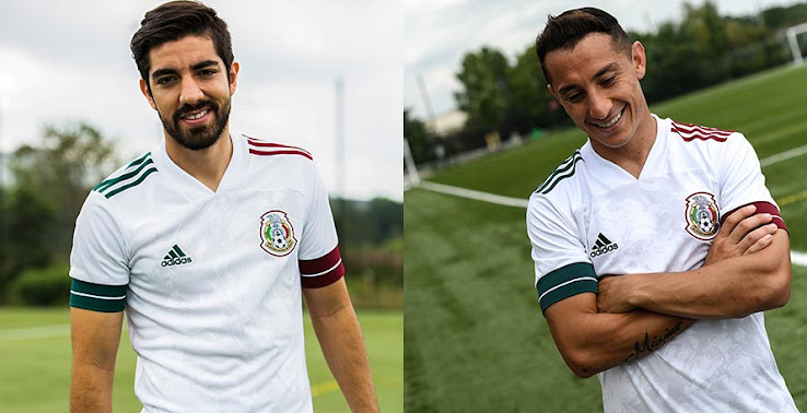 White and Pink 2020-21 Official Mexico Away Jersey 