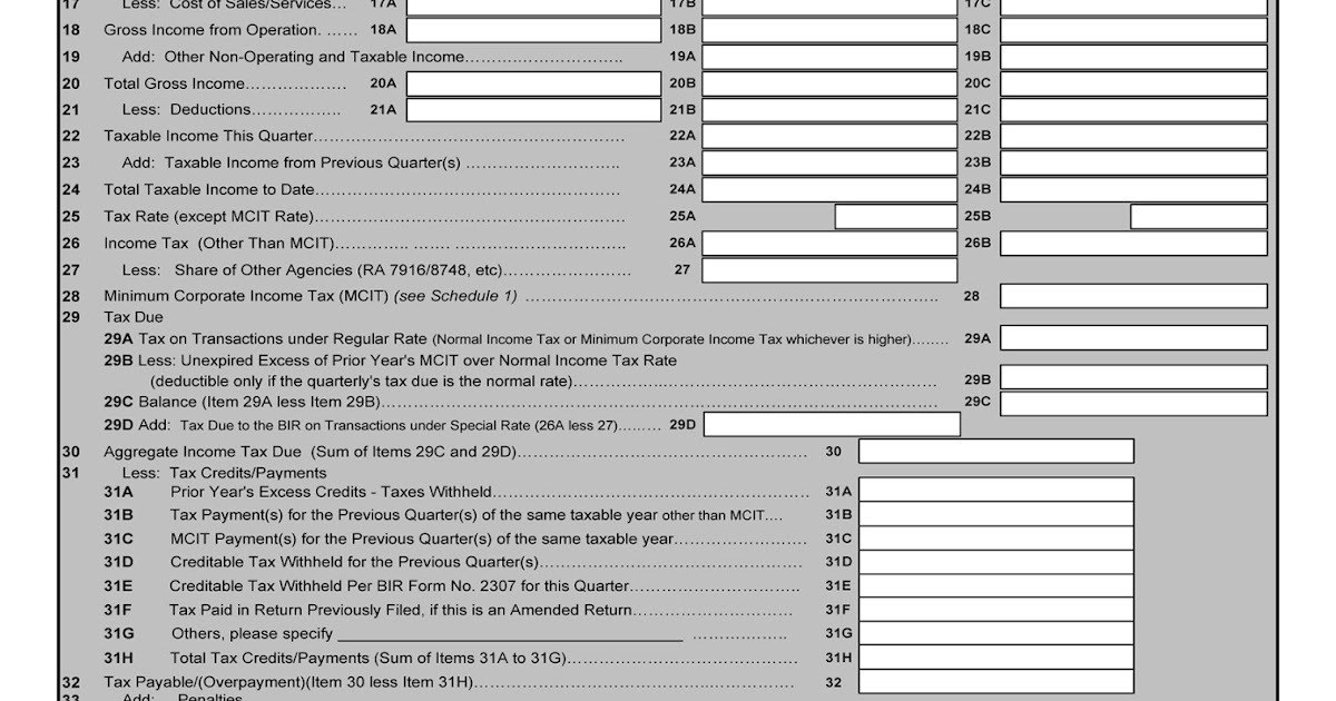 Busapcom BIR Form 1702Q Download