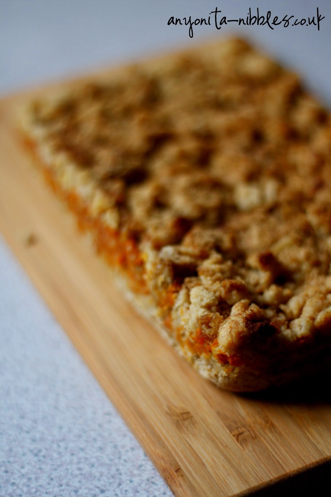 Gluten free pumpkin oat bars ready to be sliced and served from Anyonita-nibbles.co.uk