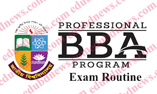 National University BBA (Professional) New and Old syllabus First Year 1st semester Exam Routine in 2018
