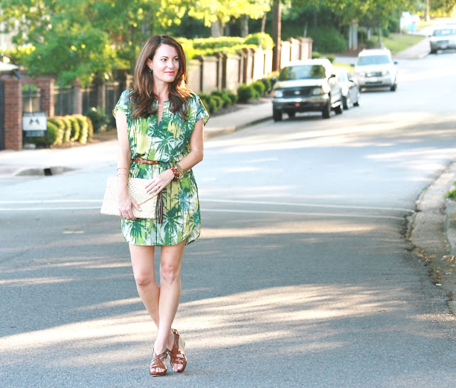 Palm-print-shirtdress, cute-shirtdress