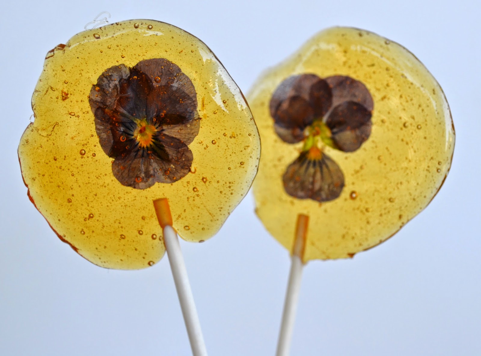 Cooking with Edible Flowers Honey Viola Lollipops