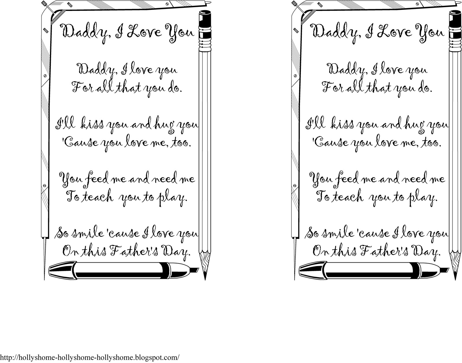 HollysHome - Church Fun: Father's Day Poem