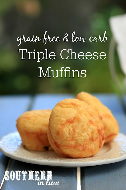 Easy Grain Free Triple Cheese Muffins Recipe - low fat, low carb, gluten free, high protein, clean eating recipe, healthy lunchbox snacks, savory muffin recipes