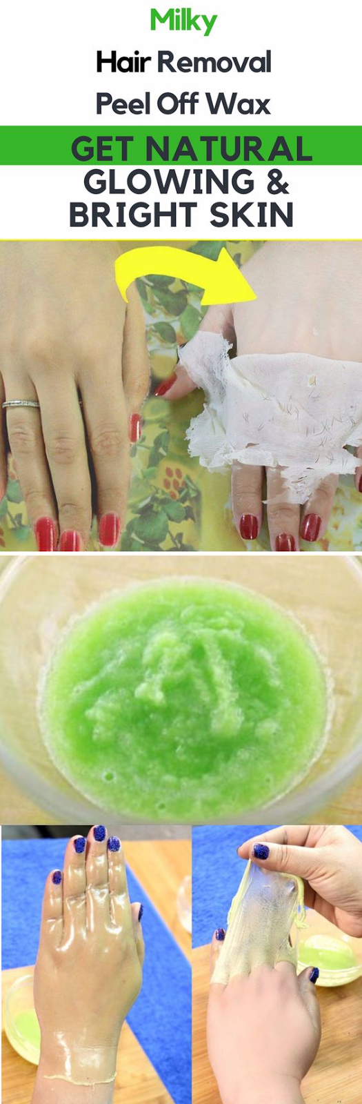 Milky Hair Removal Peel Off Wax Get Natural Glowing & Bright Skin HEALTHYLIFE