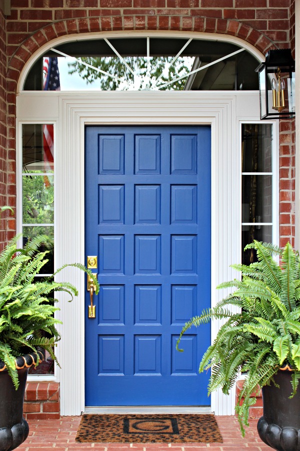 Blue Front Door dimples and tangles: front porch mini makeover- new blue front door Blue Front Door dimples and tangles: front porch mini makeover- new blue front door