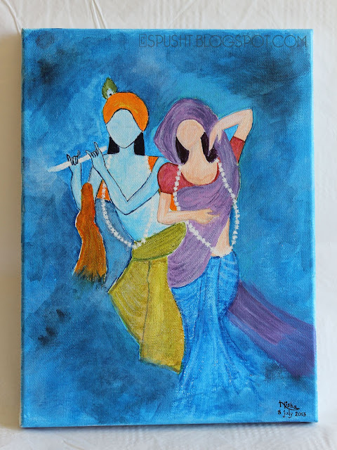radha krishna canvas painting