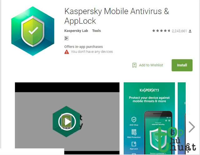 Ứng dụng Android - KASPERSKY INTERNET SECURITY