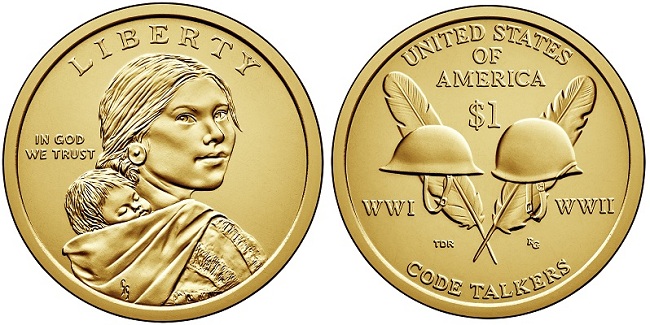 FAMOUS NATIVE AMERICANS Buffalo Genuine $2 Bill w/ Jim Thorpe Sacagawea $1 Coin 
