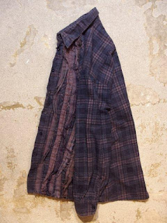 REBUILD BY NEEDLES "Ribbon Flannel Shirt - Indigo Dye & Black Dye" Fall/Winter 2015 SUNRISE MARKET