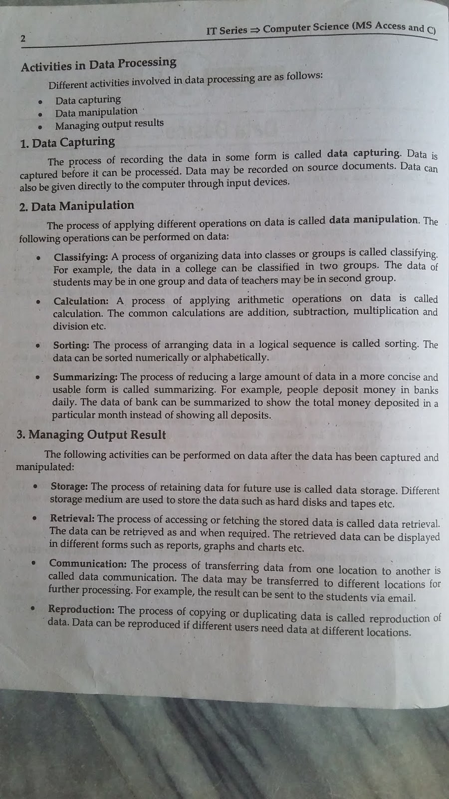 Study time learning computer science 2nd year chapter wise notes