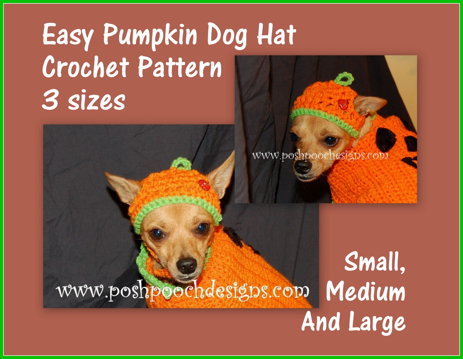 Posh Pooch Designs Dog Hat Crochet Patterns For Small, Medium and Large Dogs Posh Pooch Designs