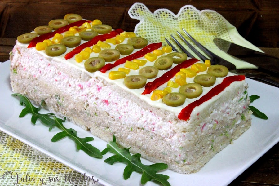 Pastel frío de atún y surimi. Julia y sus recetas