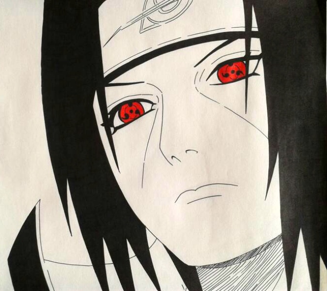 Gambar Mewarnai Gambar Sketsa Itachi Uchiha Keren di Rebanas - Rebanas