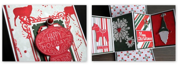 Twist And Pop Christmas Card by UlrikaWandler using BoBunny Merry and Bright Collection