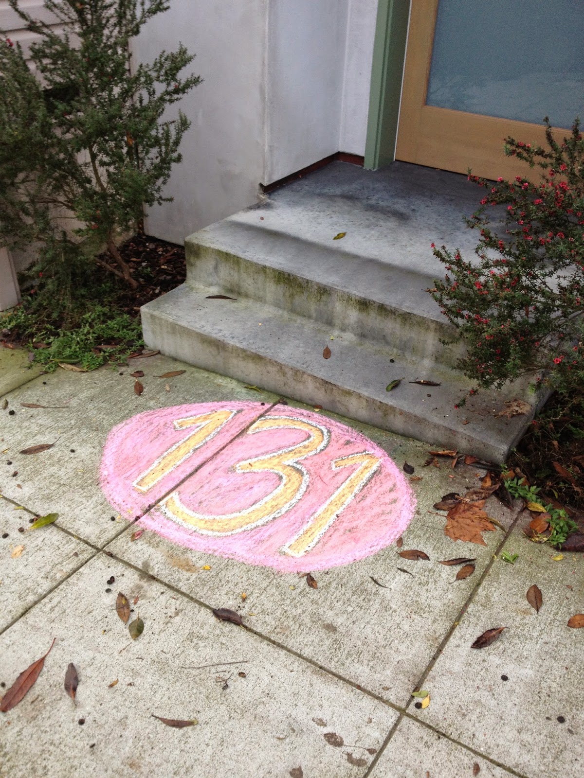 The Shingled House Spray Painted Sidewalk Street Numbers
