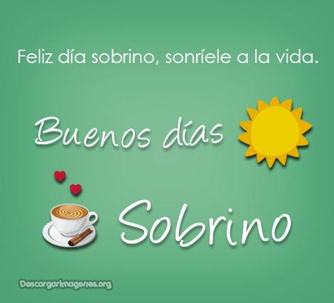 Carteles buenos días sobrino.