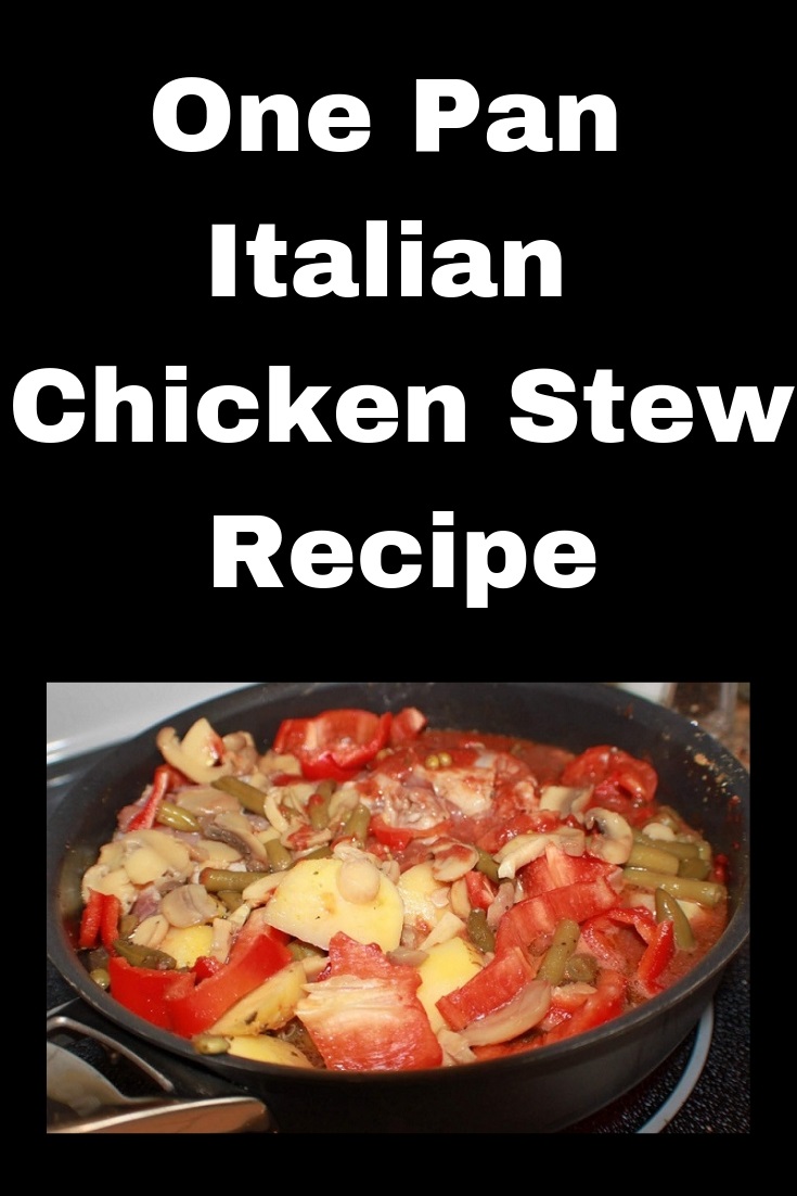 This is a stew made on the stove top all in one pan easy meal with chicken and vegetables