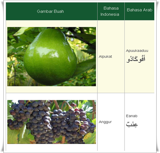 Buah belimbing dalam bahasa arab