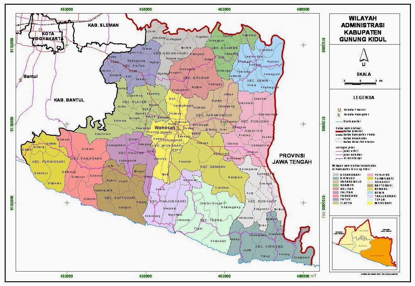  Peta  Kota  Peta  Kabupaten  Gunungkidul