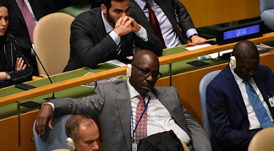 Gov. Obaseki Of Edo State Pictured Sleeping During Buhari’s Speech At The UN Assembly In New York  %Post Title