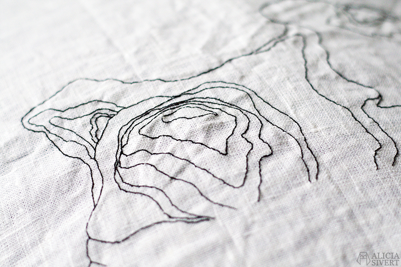 Mountain embroidery (WIP) by Alicia Sivertsson.
