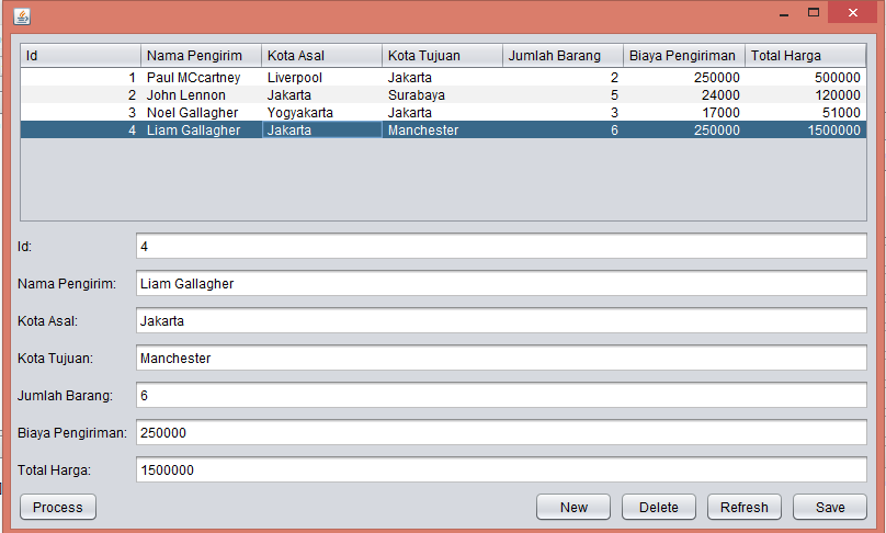 PROJECT SEDERHANA PENGIRIMAN BARANG JAVA (Netbean)