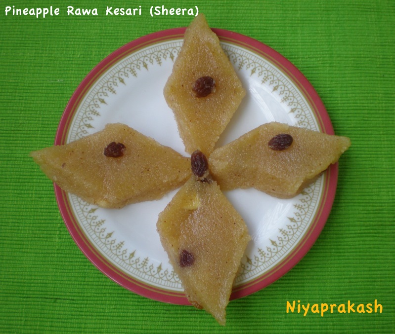 Niya's World Pineapple Rawa Kesari (with pineapple juice)